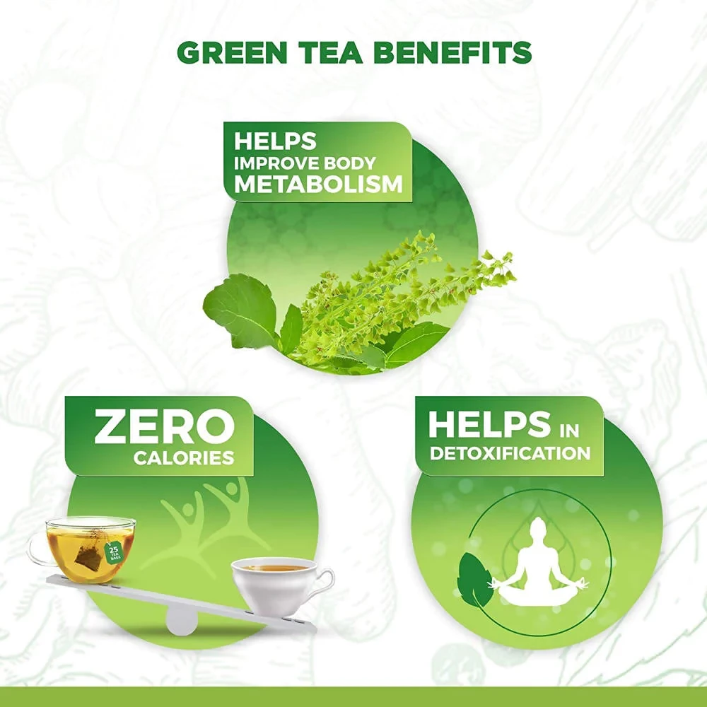 Dabur Vedic Suraksha Green Tea With Herbs Bags, 25 Bags-6.webp